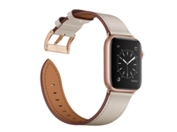 Bracelete para Apple Watch 41Mm / 40Mm / 38 Mm Couro Genuíno Bege AVIZAR