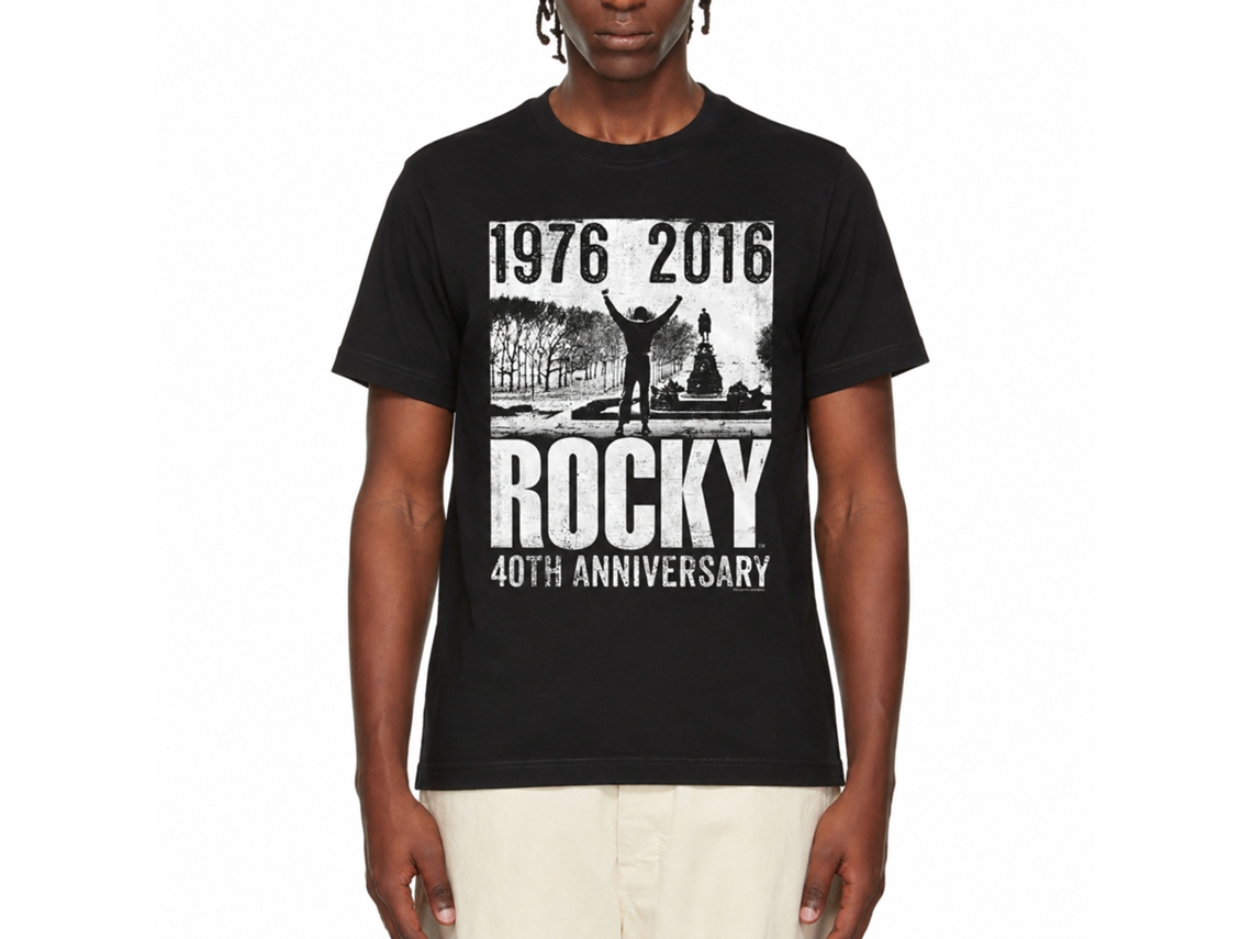 Rockinstone Rocky Movie 40th Anniversary 3 Black Adult T-shirt Size:l