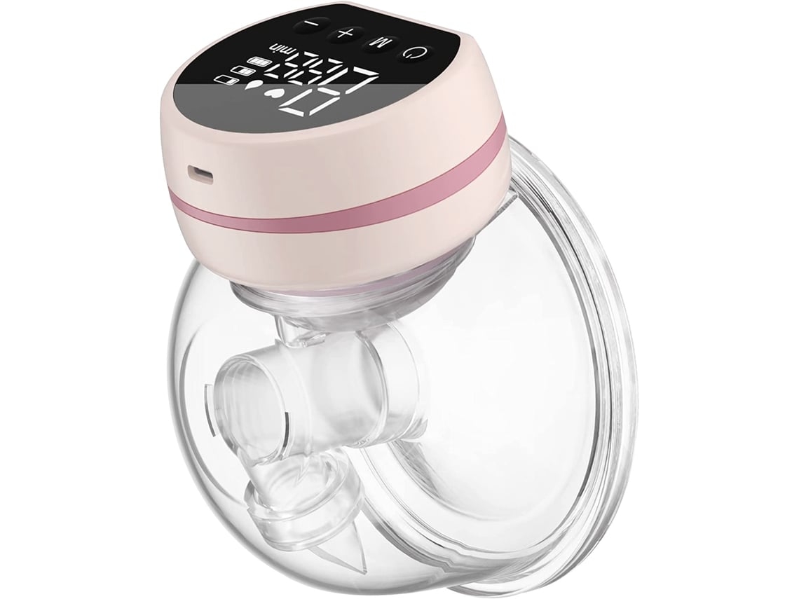 Bomba Tira Leite Elétrica Portátil BRILVIBERA com 3 Modos, 9 Níveis, Recarregável Única, 24 mm (rosa)