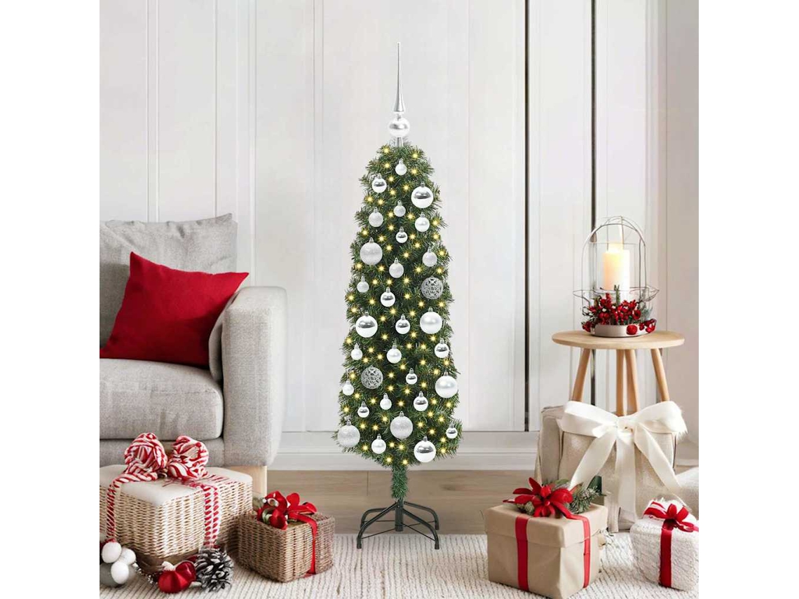 Vidaxl Árvore De Natal Artificial Verde 120 Cm Pvc E Aço E Plástico