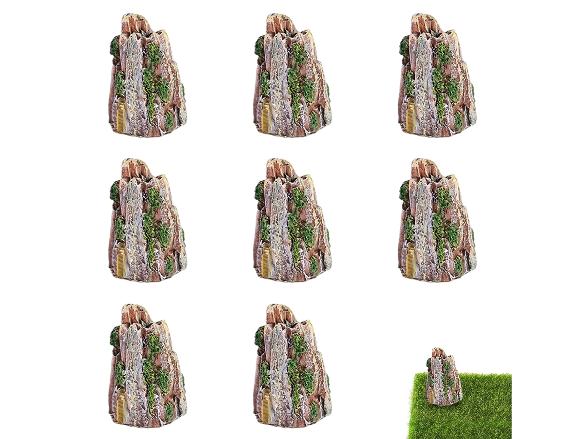 20Pcs Rochedo de Resina Micro Paisagem Musgo Suculento Acessórios de Vaso de Flores Decoração de Bolo de Mesa NEVEANCE