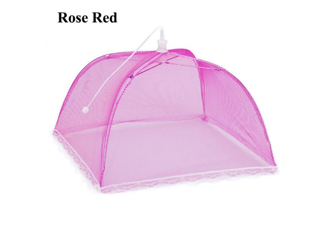 2026da toldo de Comida de Malla, 17 Polegadas, Plegable Reutilizable, para Churrascos, Piqueniques, Acampamentos, Color Rosa