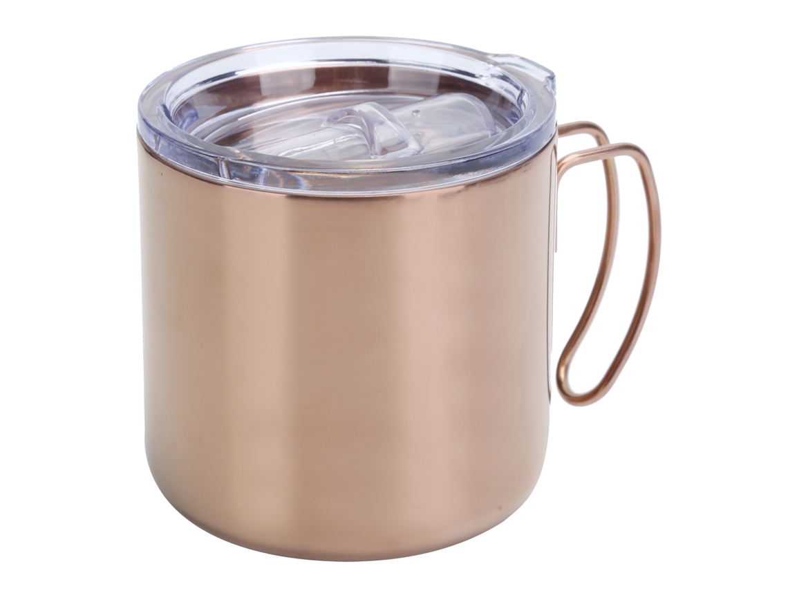 Caneca Café Retrô Inox 304 Tampa Anti Queimadura