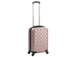 Vidaxl Trólei Em Estojo Rígido Abs Rosa Dourado