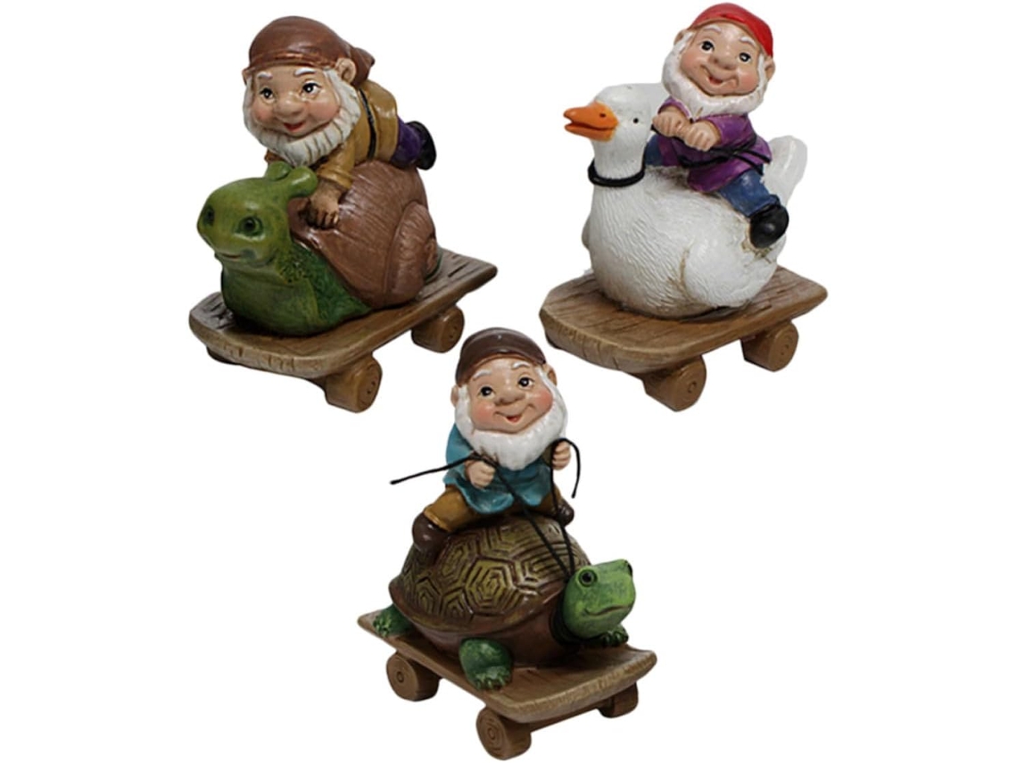 Gnomos de Jardim em Resina com Design Criativo. Miniaturas Decorativas para Uso Externo e em Varandas, como Charmosas CHABERLU