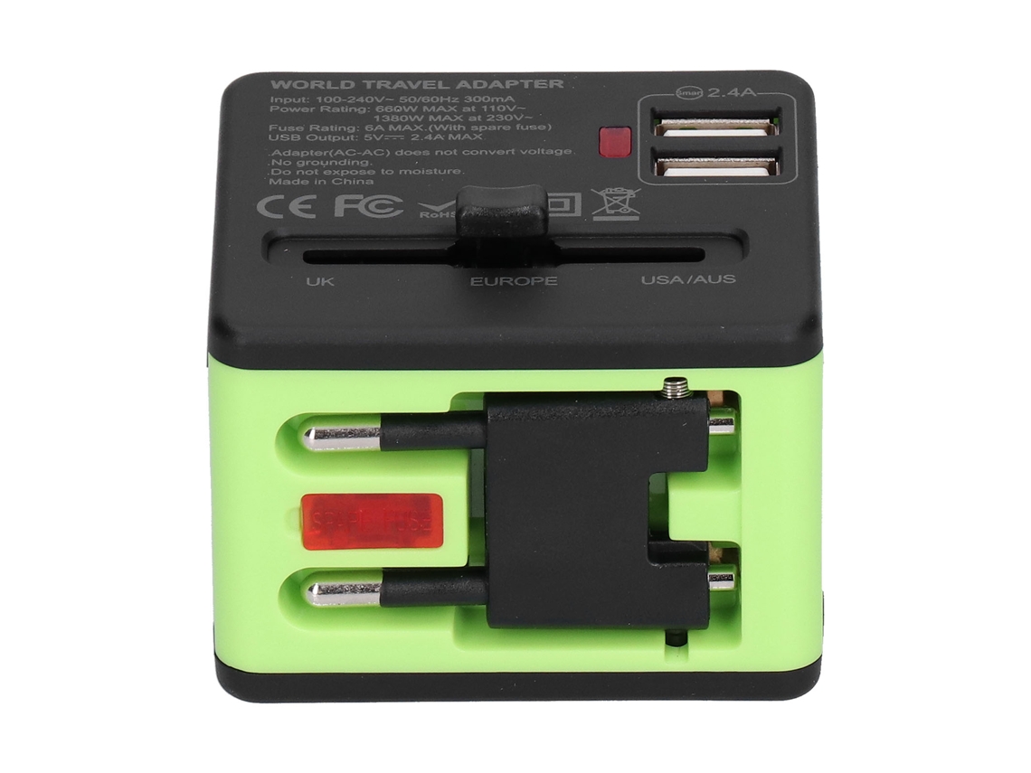 Tomada De Energia Multifuncional Laxiscreed Com Saída Dual Usb Para Viagens Globais