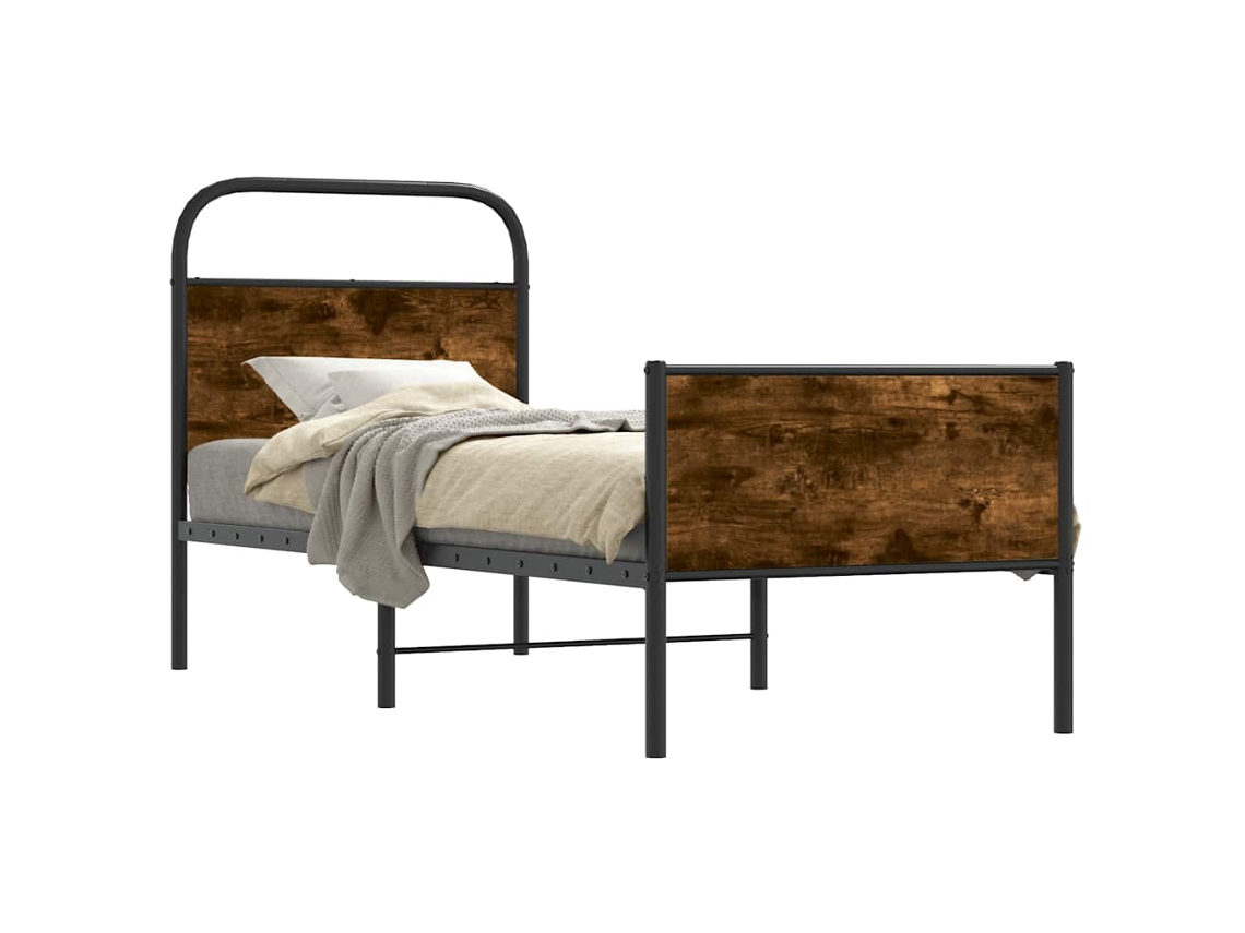 Bed Frame, Bed Frames Vidaxl Marrom Madeira Processada (75 X 190 Cm)