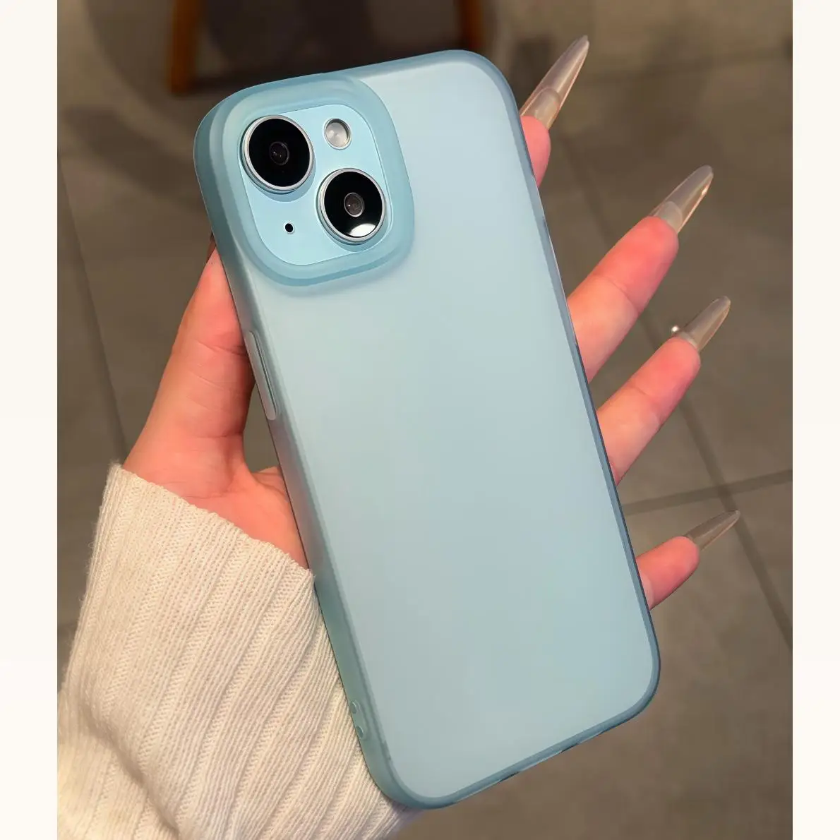 Capa De Celular Transparente Fosca E Macia (para Iphone 11 Pro Max Azul)