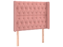 Cabeceira de Cama com Abas Veludo Rosa MAISON EXCLUSIVE (93x16x118 cm)