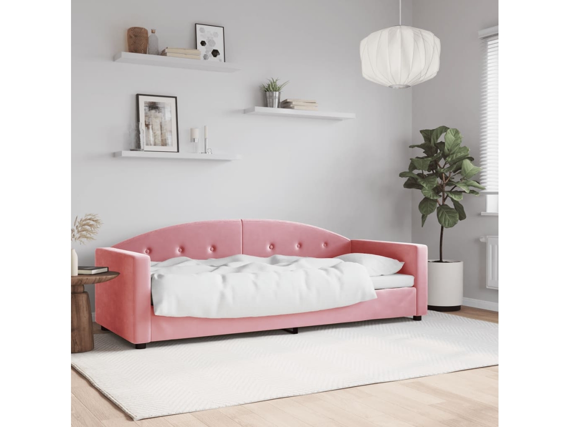 Vidaxl Sofá-cama 80x200 Cm Veludo Rosa