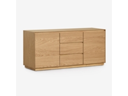 Sklum Aparador Retangular 140x45 Cm Em Mdf Burundi Mdf - Folheado A Carvalho Castanho Roble