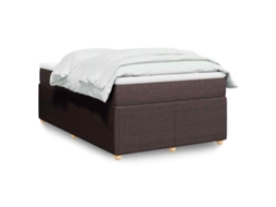 Cama Boxspring Com Colchão 120x190 Cm Tecido Castanho-escuro