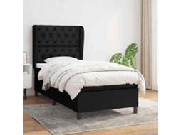 Vidaxl Cama Com Molas/colchão 80x200 Cm Tecido Preto
