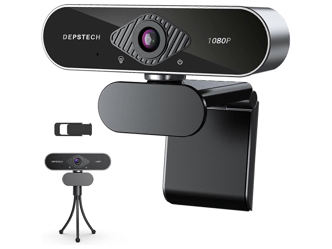 Webcam Depstech D04 1080p Para Streaming Em Pc, Com Microfone, Rotação De 360° E Conexão Usb. Compatível Com Computadores E Laptops.