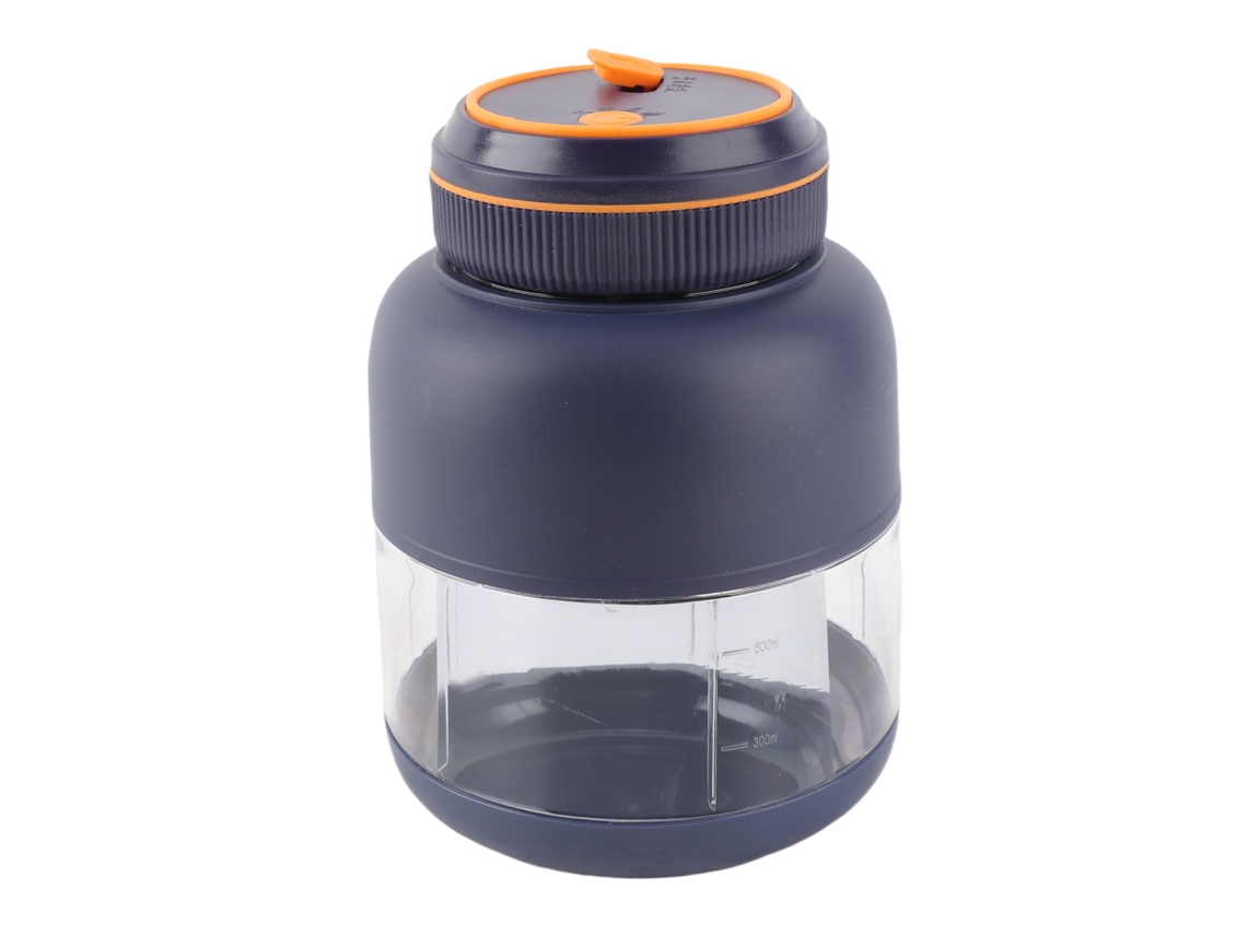 Liquidificador portátil de mão USB recarregável copo anti vazamento 800ml bateria 1300mAh azul | S/MARCA