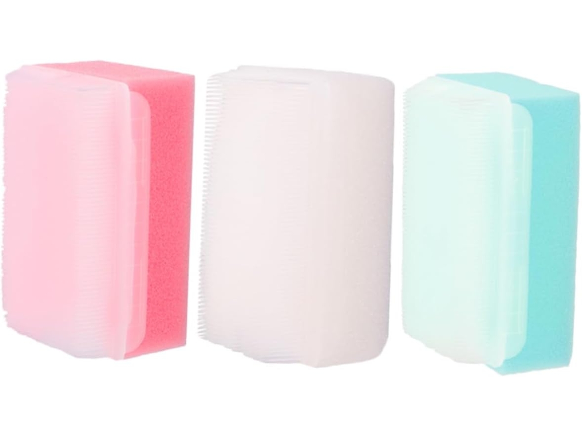 Packove Conjunto De 3-esponjas Banho Para Lavar O Cabelo, Esfoliar E Limpar O Corpo