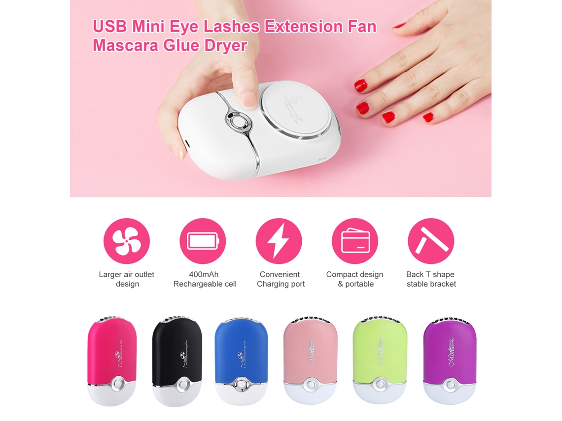 Usb Mini Eye Lashes Extension Fan Mascara Glue Dryer With Rechargeable Cell