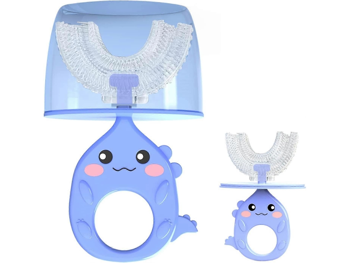 Escova de Dentes Infantil em Formato U, com Cabeça Silicone para Cuidado Das Gengivas, Limpe Za Oral 360° GOKOCO