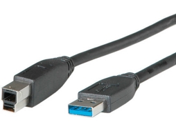 Cabo de Dados ROLINE (USB A - USB B - 3 m - Preto)