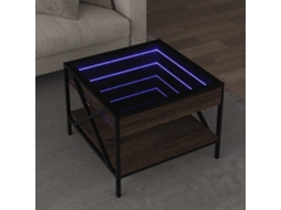 Vidaxl Mesa De Centro Luzes Led Infinity 50x50x38 Cm Carvalho Castanho