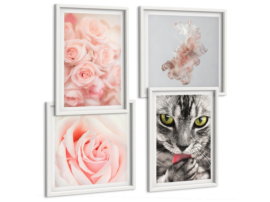 Composição De Quadros Motivos Abstratos Criativos Espelharte (4 Peças)
