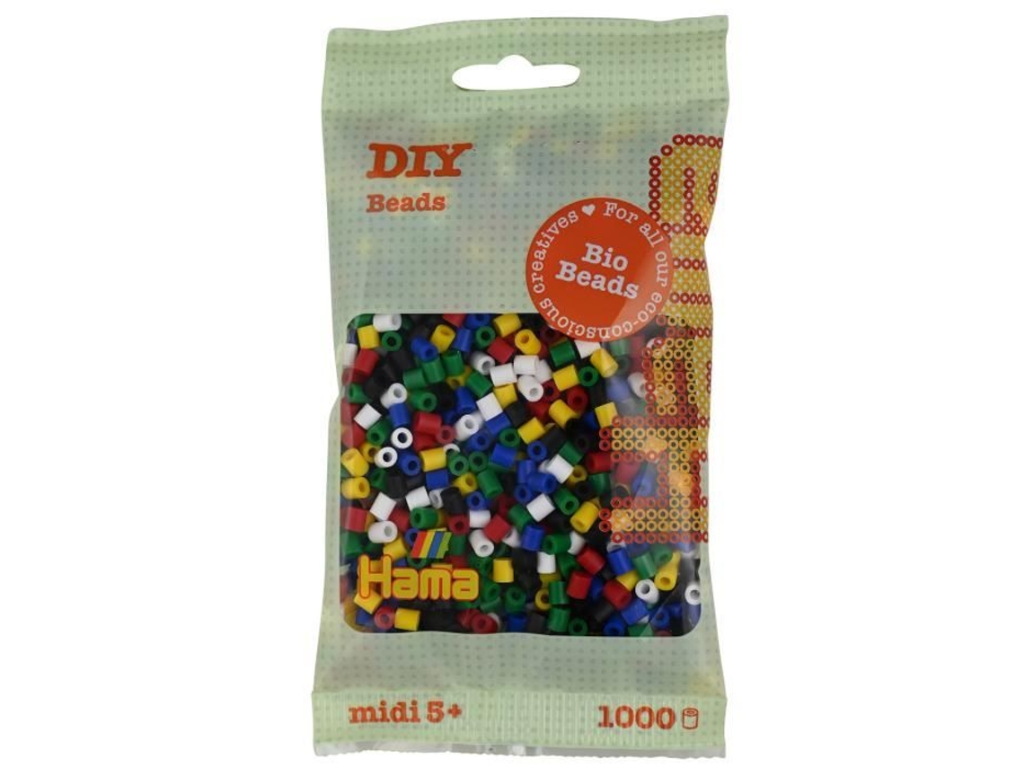 Hama - 1 000 Pérolas Padrão Midi (ø5 Mm) Bio Mix 6 Cores