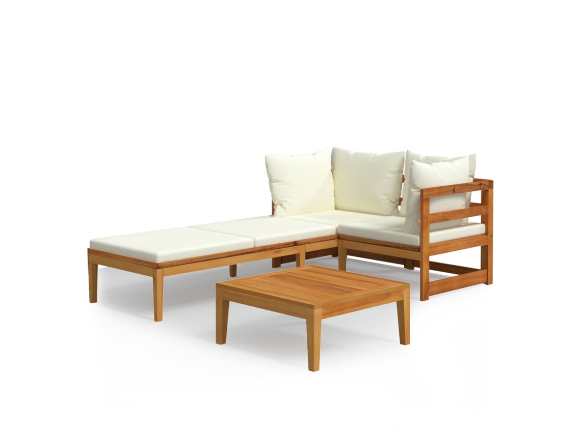 Garden Lounge Set, Garden Lounge Sets Vidaxl Creme Madeira De Acácia (n/a)