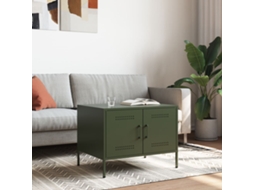 Mesa de Centro 68x50x50,5 Cm Aço Verde Azeitona MAISON EXCLUSIVE