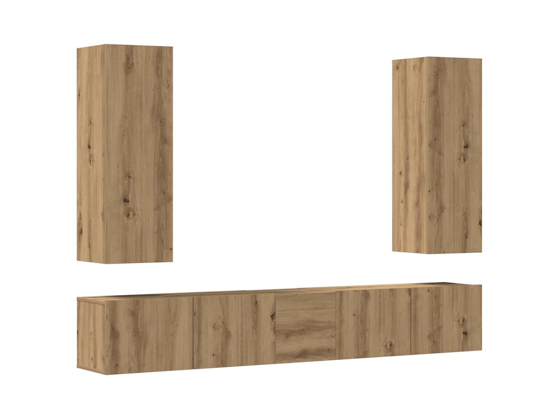 Tv Cabinet Set, Tv Cabinet Sets Vidaxl Marrom Madeira Processada (n/a)