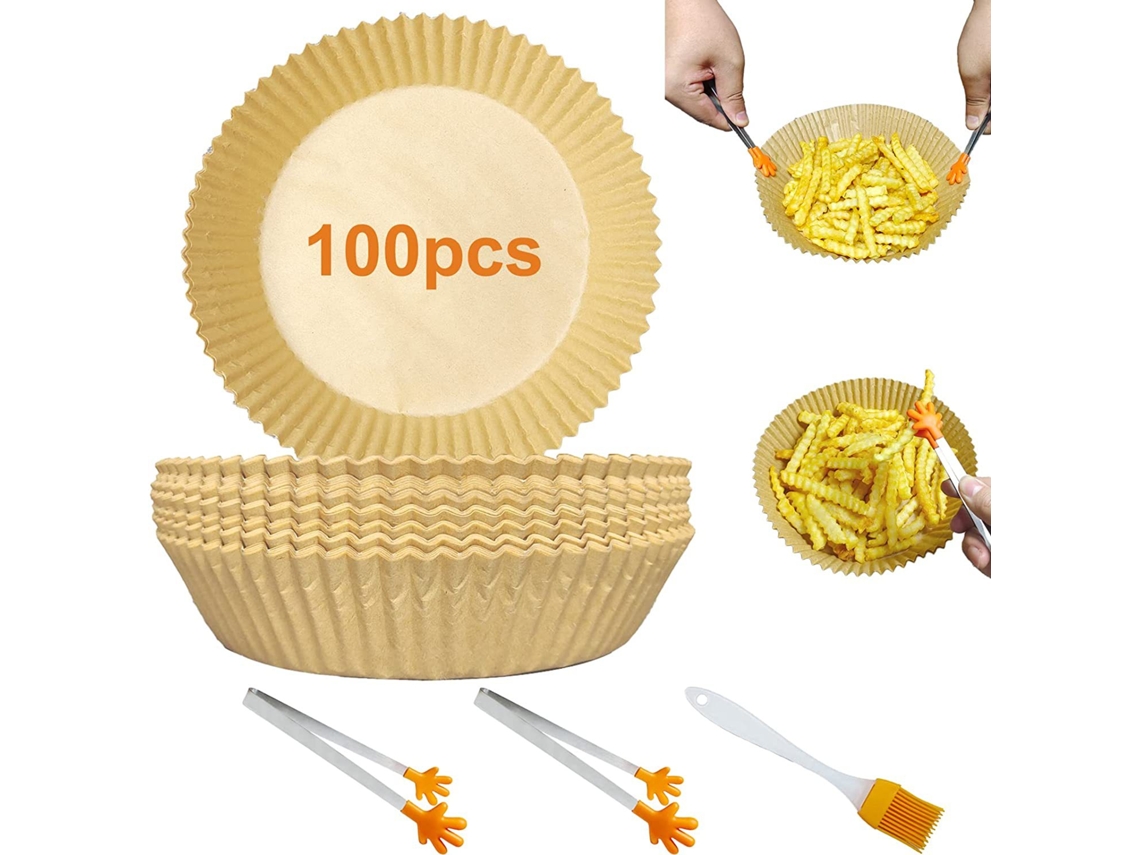 Pacote Com 100 Unidades De Papel Para Fritadeira A Ar - Marrom