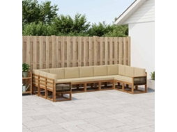 Vidaxl Conjunto De Sofás Para Exterior 10 Unid. Natural E Bege