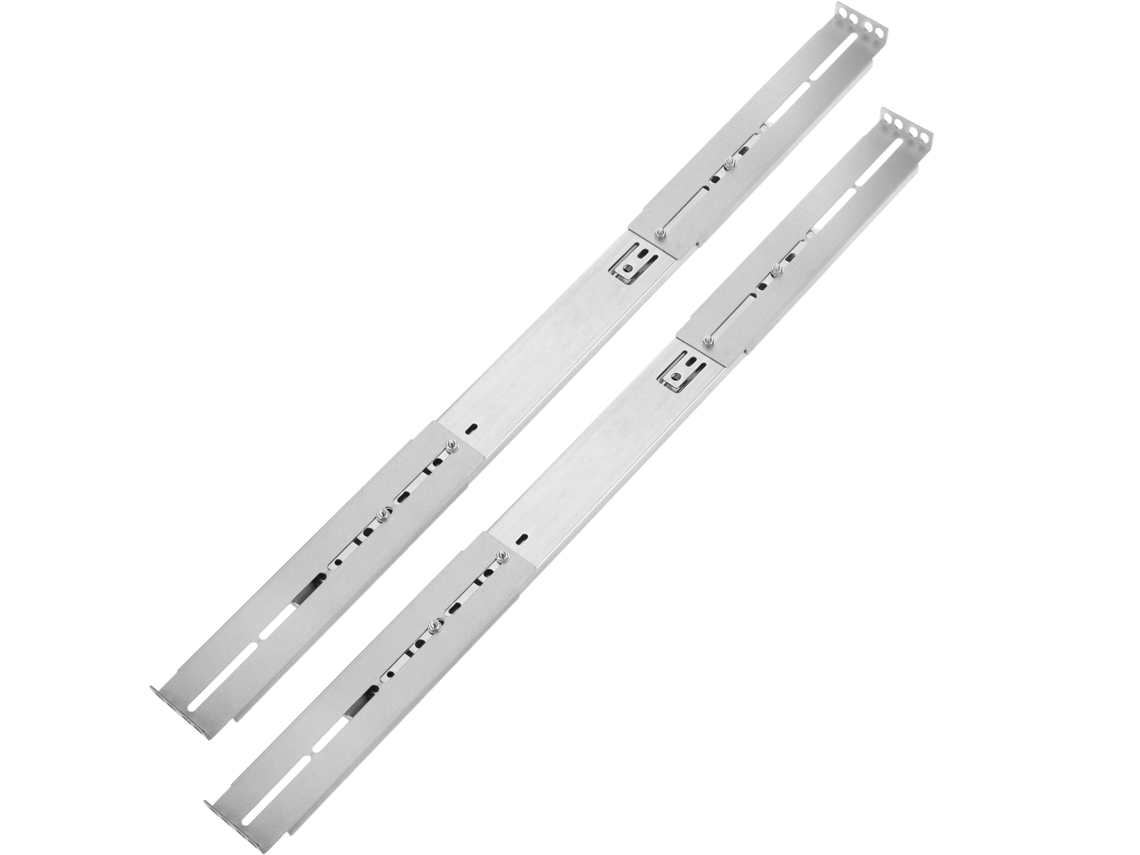 Calhas laterais telescópicas extensíveis de 500 mm para caixas de rack IPC de 19, cor prateada  RACKMATIC