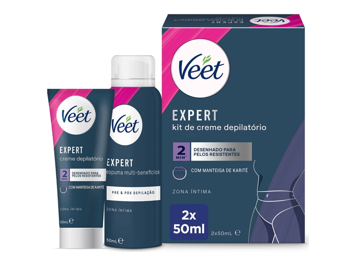 Kit Cremes Depilatórios Expert Zona Íntima VEET emb. 2 x 50 ml