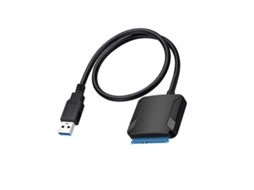 Cabo E Adaptador Usb 2.0 Para 3.0 Para Interface De Disco Rígido De 2,5" A 3,5" - Preto