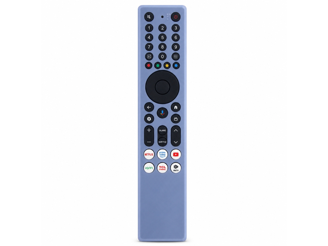 Capa De Silicone Luminosa Para Comando Tv Compatível Com Tcl Rc833a, Azul-claro, Antipoeira E Antichoque