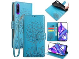 Capa De Couro Com Relevo De Árvore E Veado Para Celular Honor 9x Pro