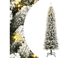 Vidaxl Árvore Natal Artificial C/ 300 Luzes Led E Flocos De Neve 210cm