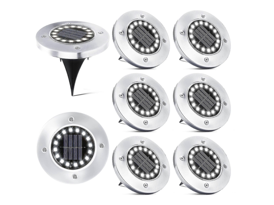 CONJUNTO DE 4 LUMINÁRIAS SOLARES AQUAFORGE com 8 LEDs para jardim e quintal