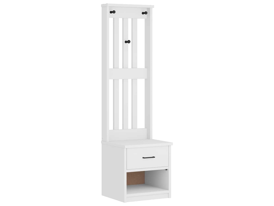 Hall Tree, Hall Trees Vidaxl Branco Madeira De Pinho (n/a)