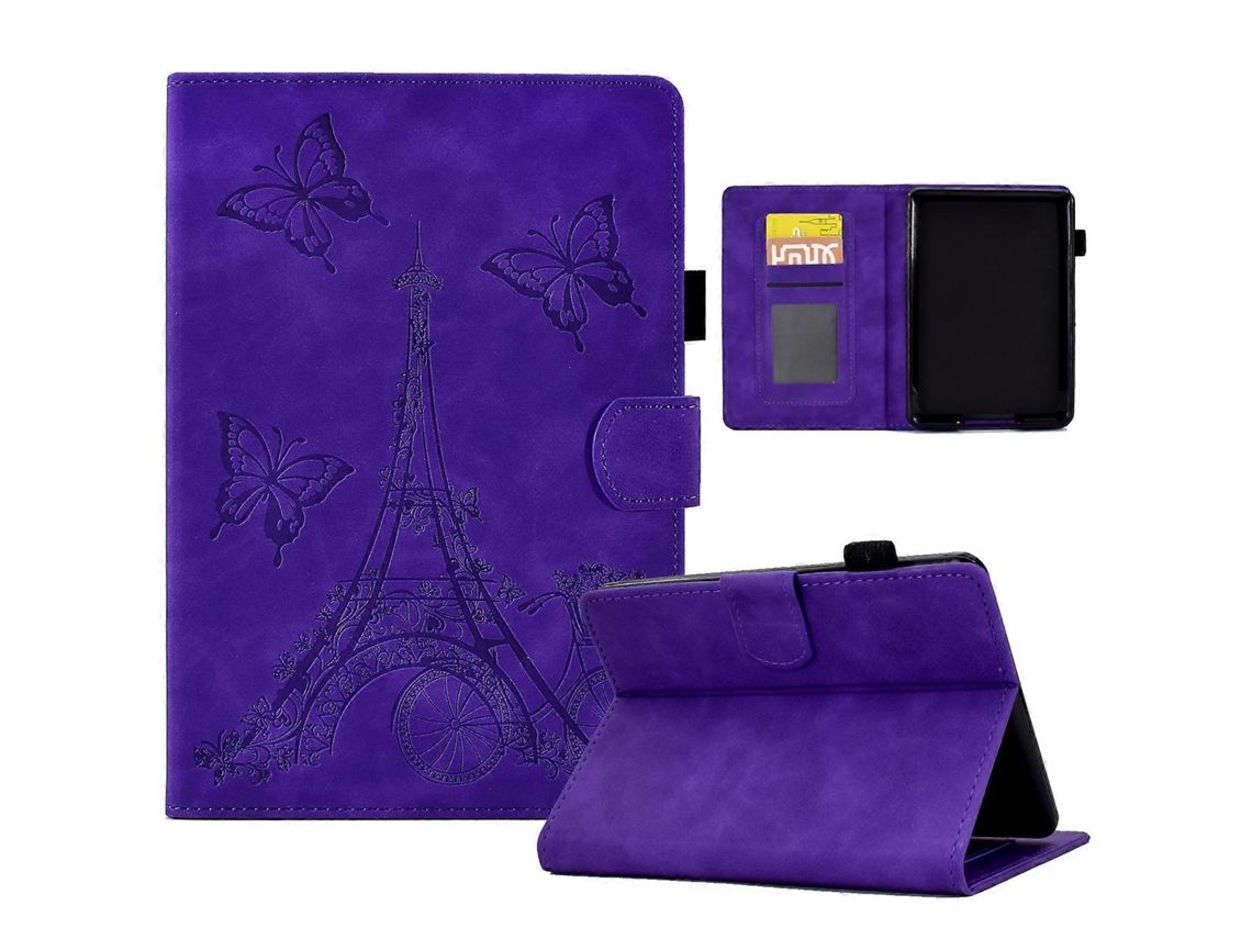 Capa de couro com relevo para tablet inteligente Amazon Kindle Paperwhite 4/3/2/1 Tower Webake