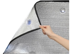 Rolo De Isolamento Térmico Alumínio, Película De Isolamento Térmico Alumínio Dupla Face Para Janelas, Com Ventosas Para