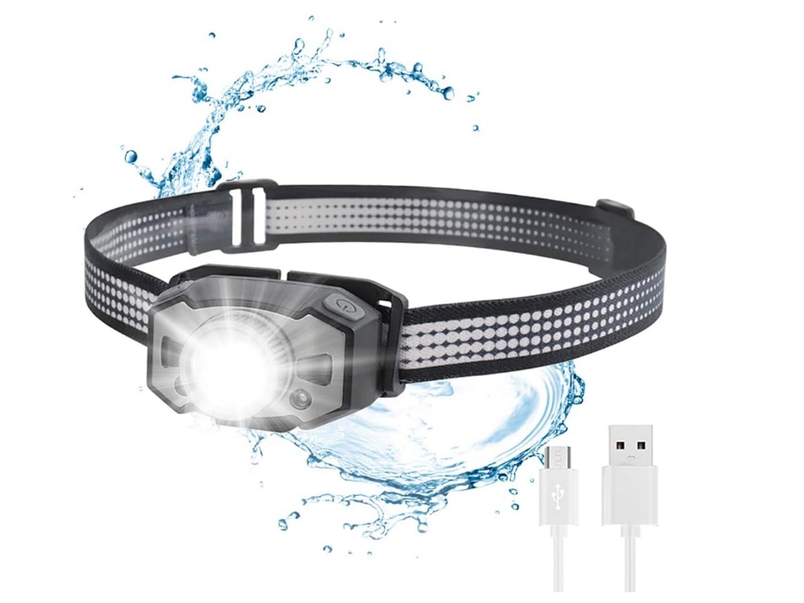 Faróis Super Brilhantes Tocha de Cabeça Usb com Luz Vermelha 6 Modos Resistente À Água 210Lm 1200Mah Preto Bisbisous VIGA EUROPE