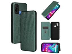 Capa De Couro Pu Com Compartimento Para Cartão E Textura De Fibra De Carbono Para Doogee X96 Pro