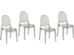 Conjunto 4 Cadeiras de Refeição BELIANI Merton (Preto - Policarbonato - 55x46x95 cm)