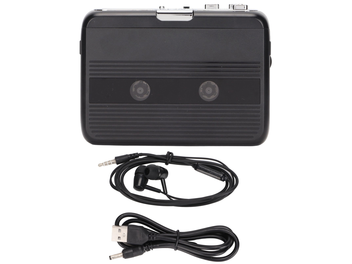 Player de cassete Mali portátil Bluetooth, Ton007b, com jack 3.5mm, estéreo, carro, preto