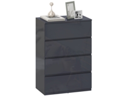 Cômoda de 4 gavetas com fechamento suave S/MARCA (55x34x80cm) cinza