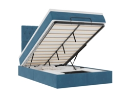 Cama otomana VIDAXL Azul Veludo (120x190 cm)