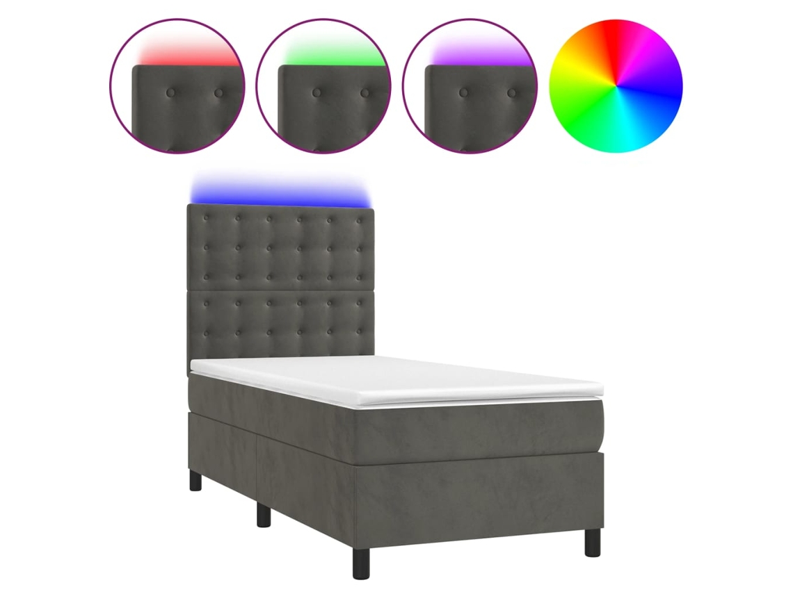 Box Spring Bed, Box Spring Beds Vidaxl Cinzeto Veludo (100 X 200 Cm)