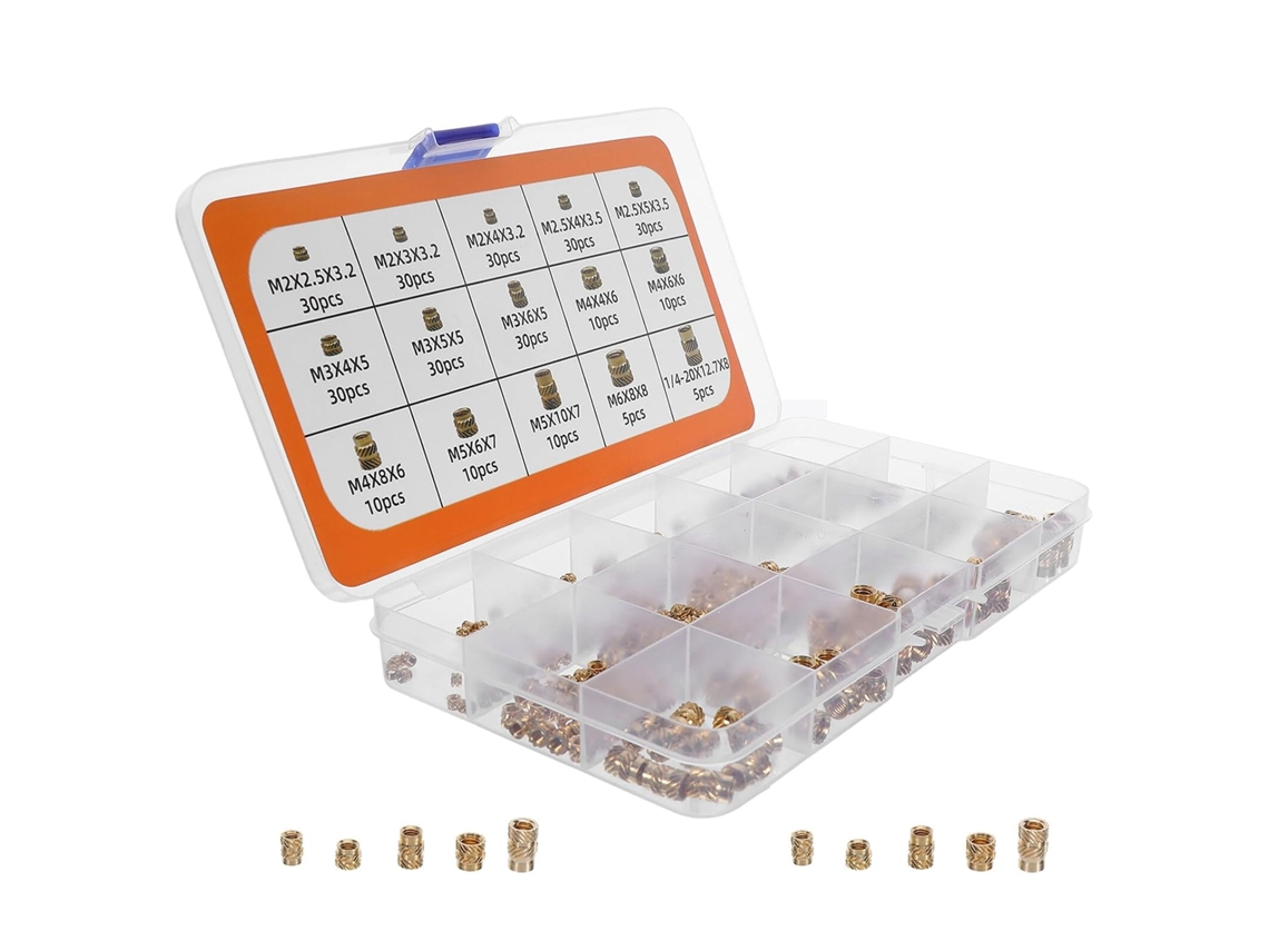 Kit Com 300 Porcas De Inserção Serrilhadas Latão Pretyzoom, Rosca