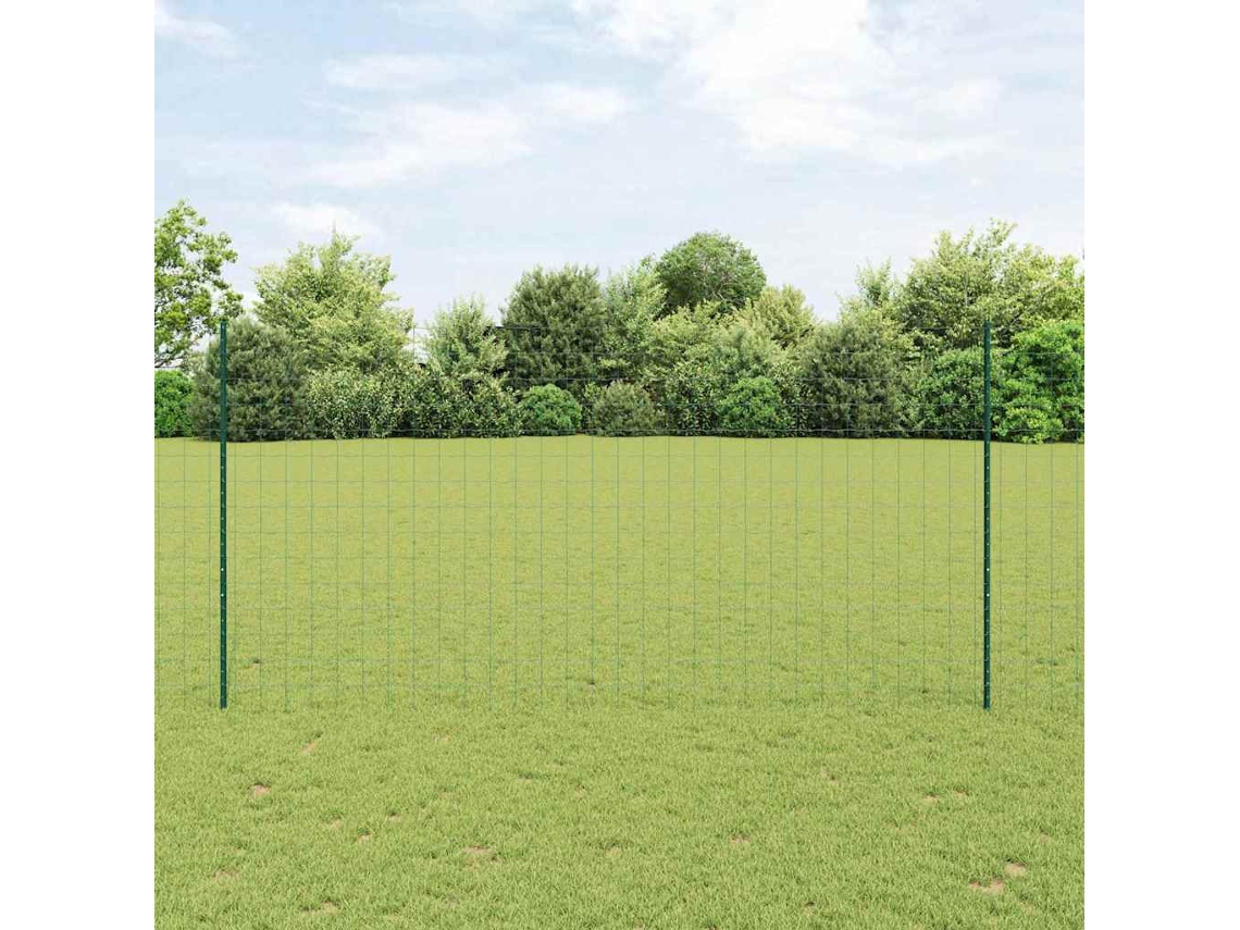 Vidaxl Cerca Euro Com Poste 10 X 1,6 M Aço Revestido De Pvc Verde